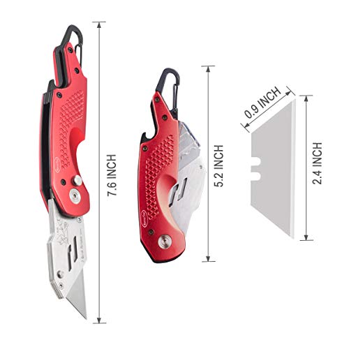 RoverTac Upgraded Folding Utility Knife Pocket Knife with Bottle Opener and Clip, Heavy Duty Box Cutter, Slitting Machine, Reliable Frame Locks Blade Securely in Place, Fast Blade Changes, Pro Grade.