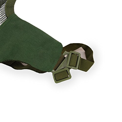 YASHALY Tactical Airsoft Mask Adjustable Outdoor Strike Camouflage Protective Metal Mesh Half Face Mask For CS/Hunting/Paintball/Shooting (MA-42-09, Adjustable) - Thumbnail 4