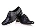 BeiBestCoat Men's Classic Lace-up Leather Dance Shoes Modern, Black, Size 10.5