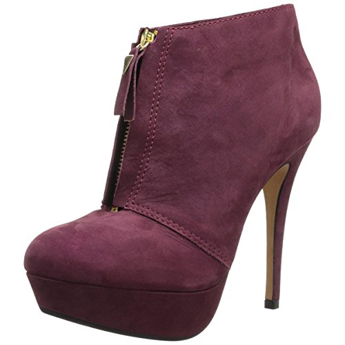 Madison Harding Women's Jackie Burgundy Leather Platform Ankle Boots 10M