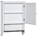 Best Choice Products 19x18in Wooden Wall Mounted Storage Cabinet w/Open Shelf, Versatile Door, White
