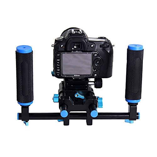 Neewer-2-Pcs-Grip-Handle-with-Rod-Clamp-for-15mm-DSLR-Camera-Rod-Rig-Support-Rail-System-Black--Blue