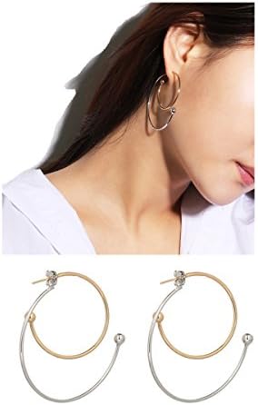 18K Gold Plated Stainless Steel Big Spiral Hoops Earrings for Women