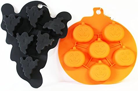 Halloween Ghost and Jack-O-Lantern Silicone Ice Cube Mold Trays Bundle