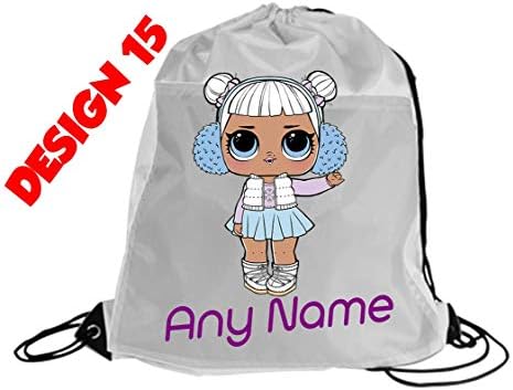 Girls LOL Doll Personalised Gym Bag School/Nursery/Gym/Dancing/Swimming/Sleepover (design15)