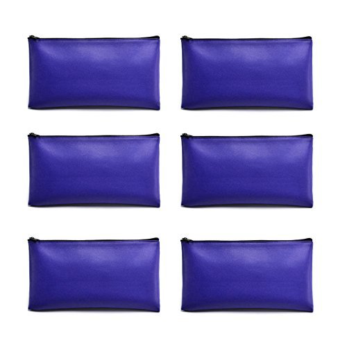 Bank Deposit Money Bag/ Utility Zipper Bags for Cash Money Pens Check Wallet 11 x 6 Inch(Blue) - Thumbnail 3