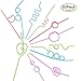 JOYEAN Crazy Straws 50pcs for Kids, Fun Varied Twists and Vibrant Colors Silly Straws