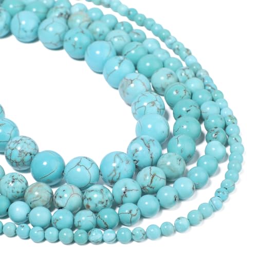 LASOFAMERE About 37pcs 10mm Turquoise Beads for Jewelry Making, Assorted Natural loose Stone Beads for Bracelets Round Gemstone Blue Bead Men's Bracelets Necklace,DIY Birthday Crafts Gifts with Adults at Amazon