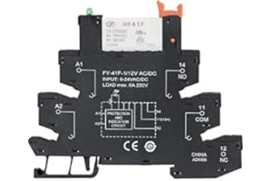 Good BNTai Slim Relay Module Protection Circuit 6A Relay 12VDC/AC 24VDC/AC 230VAC Relay Socket 6.2mm Thickness (12VACDC-Black)