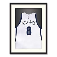 Athletes Jersey Theme Wall Art Black Framed Canvas Prints Home Decoration for Bedroom, Livingroom Ready to Hang - 23x31 inches