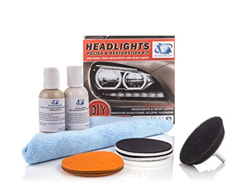 Click Here to See More Images Headlight, Tail Light Restoration kit - Removes Scratches, Restore Dull/ Faded/ Discoloured Headlights, DIY Repair used with electric drill
