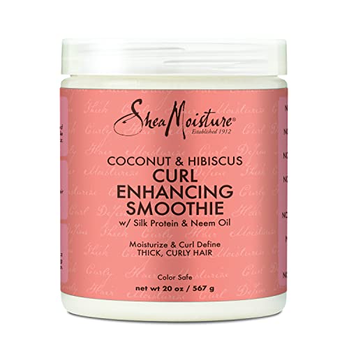 SheaMoisture Curl Enhancing Smoothie Hair Cream Coconut and Hibiscus for Thick, Curly Hair Sulfate Free and Paraben Free Curl Cream 20 oz