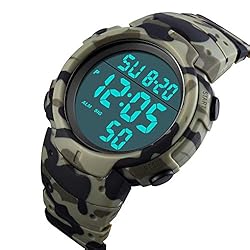 Mens Digital Sports Watch LED Screen Large Face