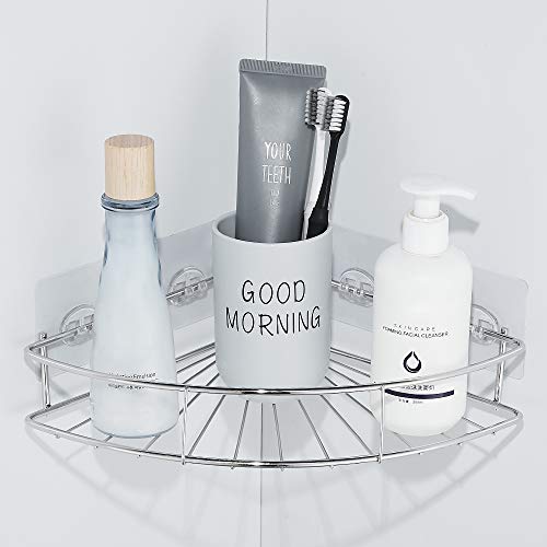 Gricol Shower Shelf Corner, Stainless Steel Adhesive No Drilling Wall
