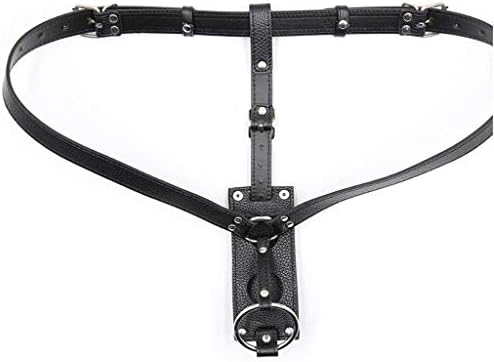 WRZHL Adjustable Size Leather Straps Belt Breathable Hollow Thong Couple Se'x Harness Pants Jeans Skirt