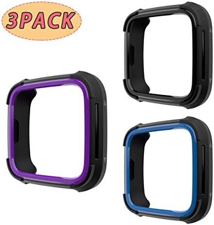 Anzela Case for Fitbit Versa/Versa Lite Smartwatch, Soft TPU + Hard PC Slim Fit Protective Case Bumper Shell Cover for Fitbit Versa/Versa Lite Smartwatch
