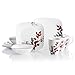 Corelle Boutique Square Kyoto Leaves 16-Piece Dinnerware Set, Service for 4