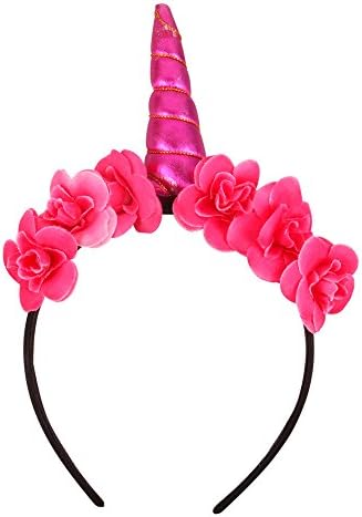 Jeassi My Little Pony Deluxe Headband Unicorn Headband For Birthday Party (Purple With Flowers)