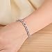 Caperci Rainbow Candy Valentines Jewelry Gifts Multi-Colored Gemstone Link Bracelet for Women, 7.25''