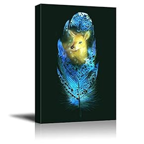 Feather Painting Wall Bedroom Living House