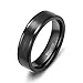 TIGRADE 5mm 7mm Titanium Wedding Band High Polished Two-Tone Blue Center Groove Ring Size 5-11 (6mm-black, 9)