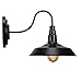 Bjour Gooseneck Light Fixture Farmhouse Barn Light Antique Black Finish Wall Sconce Industrial Wall Mounted Lamp for Bedroom Bathroom