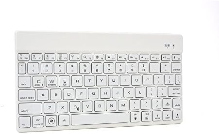 Alcatel Pop 7 / 7S / 8 / 8S / 10 keyboard, COOPER AURORA 7-Color Backlight LED Bluetooth Premium Wireless Portable Tablet Keyboard Laptop Keys, 60hr+ Rechargeable Battery (White)