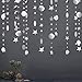 Decor365 Silver Star Garland Decorations Twinkle Little Star Birthday Baby Shower Graduation Party Decor Christmas New Year Eve Banner Moon Stars Starry Night Ramadan Celestial Theme Backdrop