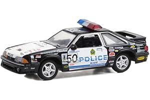 COLLECTIBLES Greenlight 30368 1993 Fox Body Mustang LX - Edmonton Police, Edmonton, Alberta, Canada - Blue Line Racing 25 Years (Hobby Exclusive) 1/64 Scale