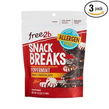 Free2b Dark Chocolate Peppermint Snack Breaks [Gluten-Free, Dairy-Free, Nut-Free, Soy-Free]