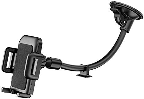 Car Phone Mount, TactoR Windshield Long Arm Car Phone Holder with One Button Design and Anti-skid Base for iPhone 8 / 7 / 7P / 6s / 6P / 5S, Galaxy S5 / S6 / S7 / S8, Google, LG, Huawei and More