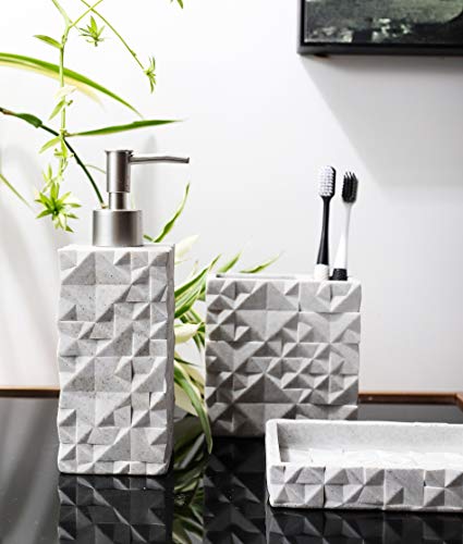 Hymmah Bathroom Accessories Set,Toothbrush Holder,Farmhouse Bathroom Decor,4 Pcs Resin Gift Set Apartment Necessities…