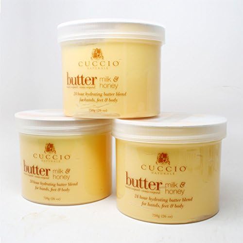 CUCCIO BUTTER BLEND HONEY & MILK MASSAGE CREAM for HANDS, FEET AND BODY 26oz, 3 PCS