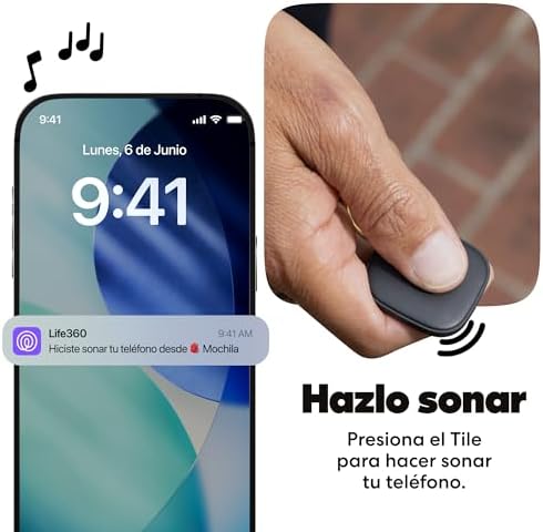 Tile - Localizador Bluetooth, localizador de Llaves y localizador de Objetos para Llaves, Bolsos y Mucho más.Compatible con iOS y Android. Paquete de 1 (Negro)