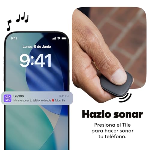 Tile - Localizador Bluetooth, localizador de Llaves y localizador de Objetos para Llaves, Bolsos y Mucho más.Compatible con iOS y Android. Paquete de 1 (Negro)