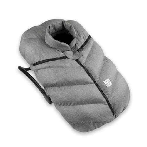7AM Enfant Car Seat Covers - Cocoon Baby Cover for Boys & Girls, Rain & Snow Repellent, Breathable Windproof, Center Zipper, Universal Fit for Infant Car Seat (0-12M) (Heather Grey)