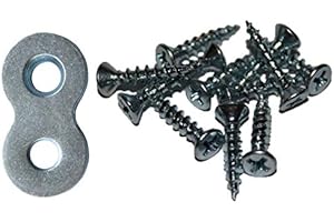 Balsam Point Workshop 20-Pack with Screws - Heavy Duty Figure 8 Table Top Connector or Desk Top Fastener Clip - 12 Gauge Steel