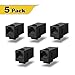 VCE UL-Listed CAT6 Keystone Coupler 5-Pack, Ethernet Coupler Female to Female, RJ45 Coupler for CAT6/CAT5e/CAT5, Keystone Jack, Black