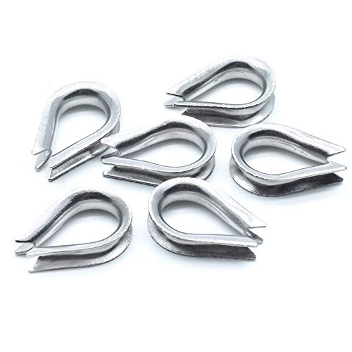 Yoohey 50pcs Stainless Steel M3 Thimble for 1/8" Diameter Wire Rope Cable Thimbles Rigging