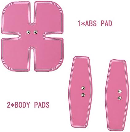 Jingfulin Abdominal Muscle Toning Belt, Muscle Fitness ABS Trainer Body Fit Toning Belt Electric Training Pads for Men and Women to Loss Weight Training Portable Home/Office (ABS gel pad pink)