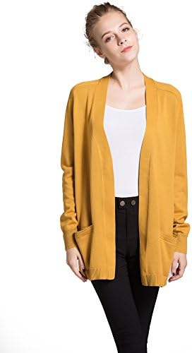 KNITBEST Women's Long Sleeve Boyfriend Pocket Knitwear Sweater Cardigan