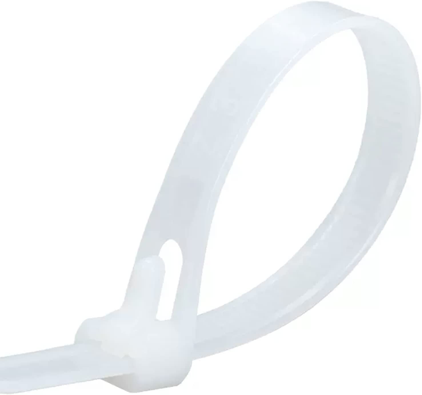 Oksdown 100 Pack White Thick Cable Ties Heavy Duty Large 150mm×7.6mm Strong Nylon Plastic Self Locking 6 inch Extra Long Clear Zip Tie Wraps — image 1