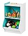 IRIS USA KSB-3BLU 2-Tier Storage Organizer Shelf with Foot Board, 2 Shelves, White/Blue