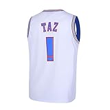 Borolin TAZ ! Mens Space Jam Jersey Basketball Jersey White