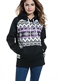 OURS Women's Long Sleeve Print Hooded Sweatshirt Pullover Hoodie Outerwear Tops