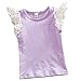 Kayla qin Baby Infant Girls Vest Tanks Tops Pure Cotton Wing Lace Basic T-shirt 3 Month-5 Years