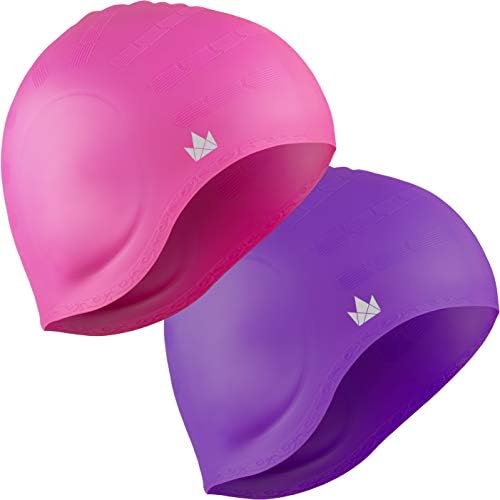 The Friendly Swede Silicone Long Hair Swim Caps Durable Silicone