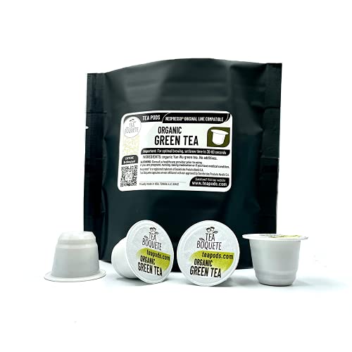 10 Organic Green tea Nespresso compatible, tea pods for Nespresso