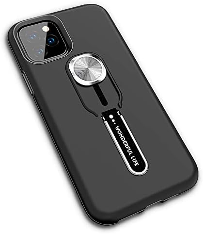 AB Business Group iPhone 11 Case with Silicone Finger Ring Kickstand Metal Stand for Magnetic Car Mount and Lens Protection Pro and Max (iPhone 11, Black)