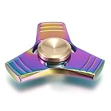 DaLanZom Fidget Spinner Toy Made of Titanium Alloy Ceramic Bearing 3 Minutes Spinning Time High-Speed EDC Focus Toy for Killing Time (Rainbow)